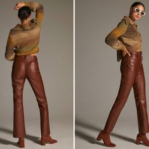 Avec Les Filles‎ Faux-Leather Kick-Flare Pants